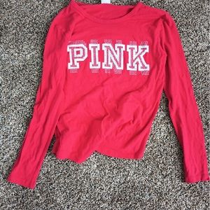 Very cute Pink shirt with rimestones s